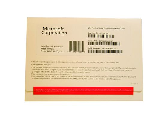 چین 64 بیتی Windows Seven Product Key MS Certified for Work and Home تامین کننده