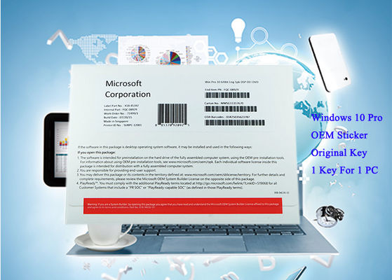 چین نسخه انگلیسی Pack ویندوز 10 Pro OEM Sticker Computer System 1pk DSP DVD تامین کننده
