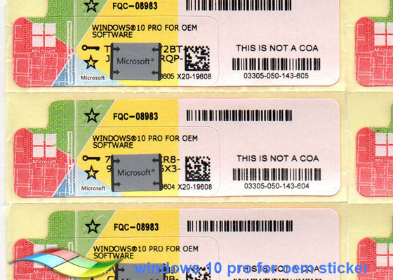 چین مایکروسافت 64 بیتی ویندوز 10 Pro COA Sticker ارتقاء 2 گیگابایت FQC-08983 تامین کننده