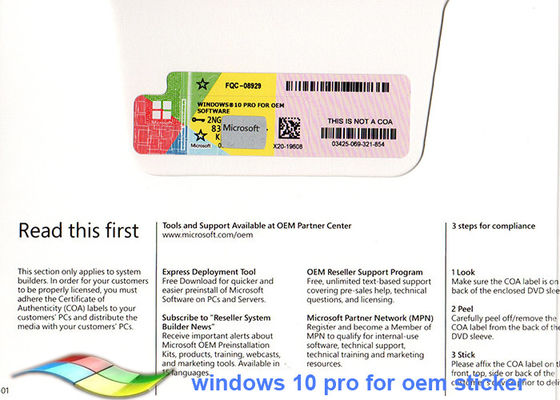 چین ویندوز 10 Pro COA Sticker نسخه کامل سیستم های 64 بیتی آنلاین فعال کنید تامین کننده